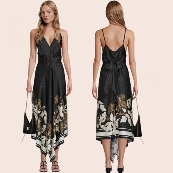 Sabina Musayev Dresses & Skirts - Sabina Musayev Teagan Satin Asymmetrical Handkerchief Dress
